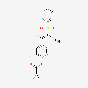 4-[2-cyano-2-(phenylsulfonyl)vinyl]phenyl cyclopropanecarboxylate