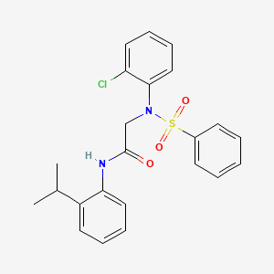 molecular formula C23H23ClN2O3S B3526122 N~2~-(2-chlorophenyl)-N~1~-(2-isopropylphenyl)-N~2~-(phenylsulfonyl)glycinamide 