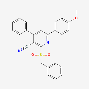 molecular formula C26H20N2O3S B3526124 2-(benzylsulfonyl)-6-(4-methoxyphenyl)-4-phenylnicotinonitrile 