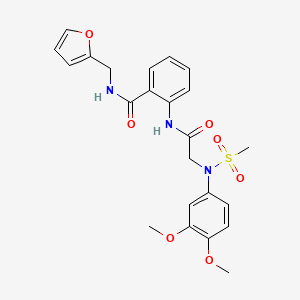 molecular formula C23H25N3O7S B3526145 2-{[N-(3,4-dimethoxyphenyl)-N-(methylsulfonyl)glycyl]amino}-N-(2-furylmethyl)benzamide 