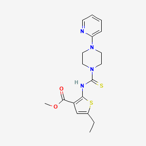 methyl 5-ethyl-2-({[4-(2-pyridinyl)-1-piperazinyl]carbonothioyl}amino)-3-thiophenecarboxylate