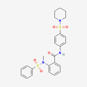 2-[methyl(phenylsulfonyl)amino]-N-[4-(1-piperidinylsulfonyl)phenyl]benzamide