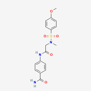 molecular formula C17H19N3O5S B3526171 4-({N-[(4-methoxyphenyl)sulfonyl]-N-methylglycyl}amino)benzamide 