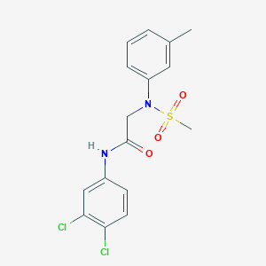 molecular formula C16H16Cl2N2O3S B3526188 N~1~-(3,4-dichlorophenyl)-N~2~-(3-methylphenyl)-N~2~-(methylsulfonyl)glycinamide 