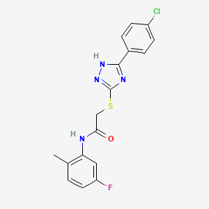 2-{[5-(4-chlorophenyl)-4H-1,2,4-triazol-3-yl]thio}-N-(5-fluoro-2-methylphenyl)acetamide