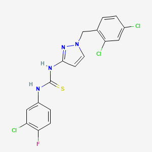 N-(3-chloro-4-fluorophenyl)-N'-[1-(2,4-dichlorobenzyl)-1H-pyrazol-3-yl]thiourea