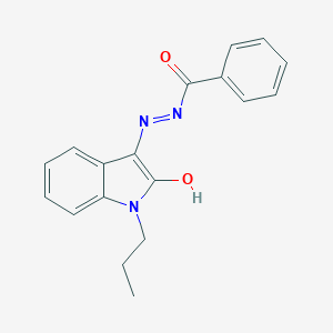 molecular formula C18H17N3O2 B352627 (Z)-N'-(2-oxo-1-propylindolin-3-ylidene)benzohydrazide CAS No. 1048973-61-0