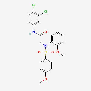 molecular formula C22H20Cl2N2O5S B3526280 N~1~-(3,4-dichlorophenyl)-N~2~-(2-methoxyphenyl)-N~2~-[(4-methoxyphenyl)sulfonyl]glycinamide 