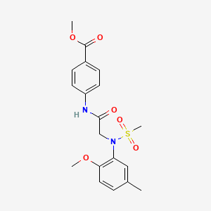 molecular formula C19H22N2O6S B3526288 methyl 4-{[N-(2-methoxy-5-methylphenyl)-N-(methylsulfonyl)glycyl]amino}benzoate 