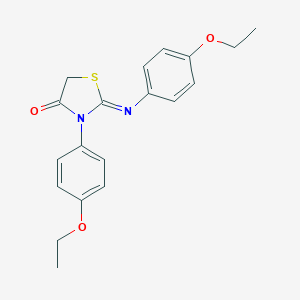 molecular formula C19H20N2O3S B352629 3-(4-Ethoxyphenyl)-2-[(4-ethoxyphenyl)imino]-1,3-thiazolidin-4-one CAS No. 34316-48-8