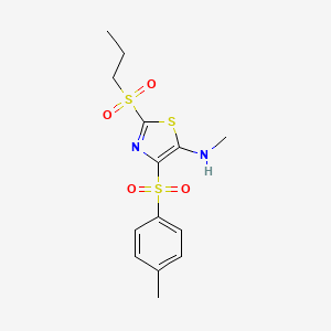 N-methyl-4-[(4-methylphenyl)sulfonyl]-2-(propylsulfonyl)-1,3-thiazol-5-amine