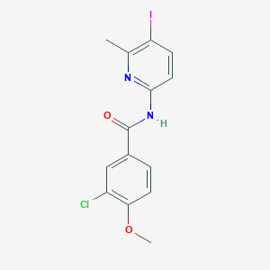 molecular formula C14H12ClIN2O2 B3526354 3-chloro-N-(5-iodo-6-methyl-2-pyridinyl)-4-methoxybenzamide 