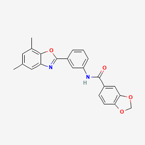 N-[3-(5,7-dimethyl-1,3-benzoxazol-2-yl)phenyl]-1,3-benzodioxole-5-carboxamide