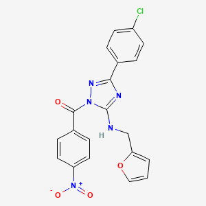 3-(4-chlorophenyl)-N-(2-furylmethyl)-1-(4-nitrobenzoyl)-1H-1,2,4-triazol-5-amine