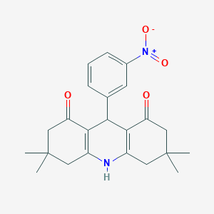 molecular formula C23H26N2O4 B352647 3,3,6,6-tetramethyl-9-(3-nitrophenyl)-3,4,6,7,9,10-hexahydroacridine-1,8(2H,5H)-dione CAS No. 156176-94-2
