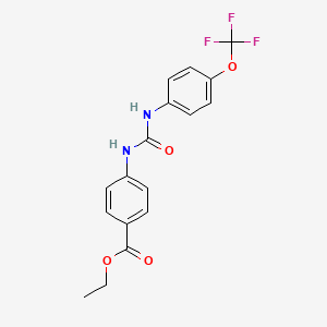 molecular formula C17H15F3N2O4 B3526473 ethyl 4-[({[4-(trifluoromethoxy)phenyl]amino}carbonyl)amino]benzoate 