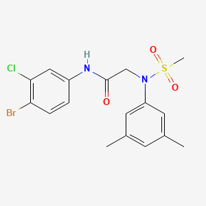 molecular formula C17H18BrClN2O3S B3526478 N~1~-(4-bromo-3-chlorophenyl)-N~2~-(3,5-dimethylphenyl)-N~2~-(methylsulfonyl)glycinamide 