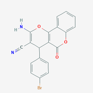 molecular formula C19H11BrN2O3 B352648 2-amino-4-(4-bromophenyl)-5-oxo-4H,5H-pyrano[3,2-c]chromene-3-carbonitrile CAS No. 265109-09-9