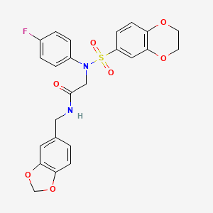 N~1~-(1,3-benzodioxol-5-ylmethyl)-N~2~-(2,3-dihydro-1,4-benzodioxin-6-ylsulfonyl)-N~2~-(4-fluorophenyl)glycinamide