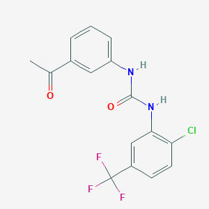 molecular formula C16H12ClF3N2O2 B3526561 1-(3-Acetylphenyl)-3-[2-chloro-5-(trifluoromethyl)phenyl]urea 