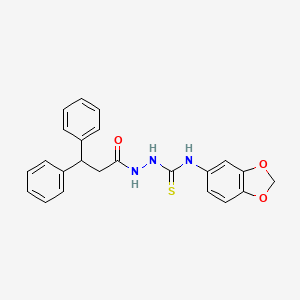 N-1,3-benzodioxol-5-yl-2-(3,3-diphenylpropanoyl)hydrazinecarbothioamide