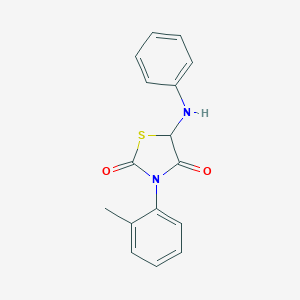 molecular formula C16H14N2O2S B352657 5-Anilino-3-(2-methylphenyl)-1,3-thiazolidine-2,4-dione CAS No. 1008035-93-5