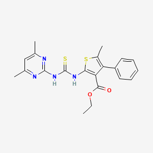 ethyl 2-({[(4,6-dimethyl-2-pyrimidinyl)amino]carbonothioyl}amino)-5-methyl-4-phenyl-3-thiophenecarboxylate