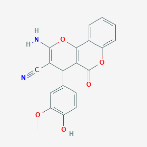 2-amino-4-(4-hydroxy-3-methoxyphenyl)-5-oxo-4H,5H-pyrano[3,2-c]chromene-3-carbonitrile