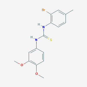 molecular formula C16H17BrN2O2S B3526603 N-(2-bromo-4-methylphenyl)-N'-(3,4-dimethoxyphenyl)thiourea 