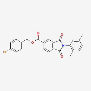 molecular formula C24H18BrNO4 B3526621 4-bromobenzyl 2-(2,5-dimethylphenyl)-1,3-dioxo-5-isoindolinecarboxylate 