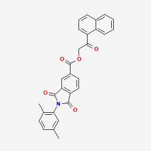 molecular formula C29H21NO5 B3526627 2-(1-naphthyl)-2-oxoethyl 2-(2,5-dimethylphenyl)-1,3-dioxo-5-isoindolinecarboxylate 