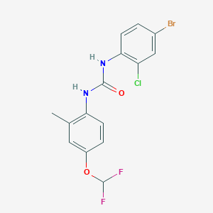 molecular formula C15H12BrClF2N2O2 B3526647 N-(4-bromo-2-chlorophenyl)-N'-[4-(difluoromethoxy)-2-methylphenyl]urea 