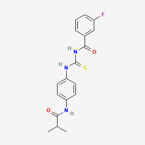 3-fluoro-N-({[4-(isobutyrylamino)phenyl]amino}carbonothioyl)benzamide