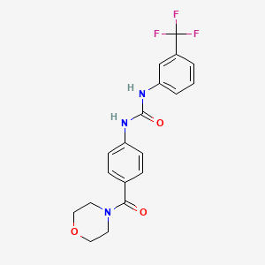 molecular formula C19H18F3N3O3 B3526659 N-[4-(4-morpholinylcarbonyl)phenyl]-N'-[3-(trifluoromethyl)phenyl]urea 