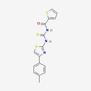 molecular formula C16H13N3OS3 B3526666 N-({[4-(4-methylphenyl)-1,3-thiazol-2-yl]amino}carbonothioyl)-2-thiophenecarboxamide 