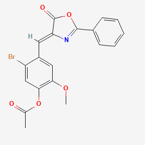 5-bromo-2-methoxy-4-[(5-oxo-2-phenyl-1,3-oxazol-4(5H)-ylidene)methyl]phenyl acetate