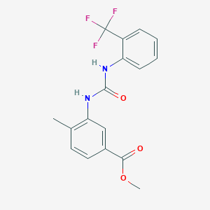 molecular formula C17H15F3N2O3 B3526803 methyl 4-methyl-3-[({[2-(trifluoromethyl)phenyl]amino}carbonyl)amino]benzoate 