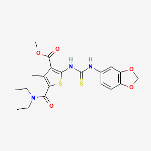 molecular formula C20H23N3O5S2 B3526807 methyl 2-{[(1,3-benzodioxol-5-ylamino)carbonothioyl]amino}-5-[(diethylamino)carbonyl]-4-methyl-3-thiophenecarboxylate 