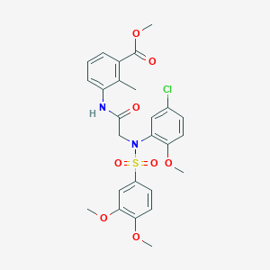 molecular formula C26H27ClN2O8S B3526815 methyl 3-({N-(5-chloro-2-methoxyphenyl)-N-[(3,4-dimethoxyphenyl)sulfonyl]glycyl}amino)-2-methylbenzoate 