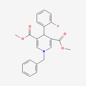 molecular formula C22H20FNO4 B3526818 dimethyl 1-benzyl-4-(2-fluorophenyl)-1,4-dihydro-3,5-pyridinedicarboxylate 