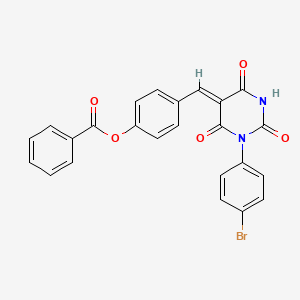 [4-[(Z)-[1-(4-bromophenyl)-2,4,6-trioxo-1,3-diazinan-5-ylidene]methyl]phenyl] benzoate