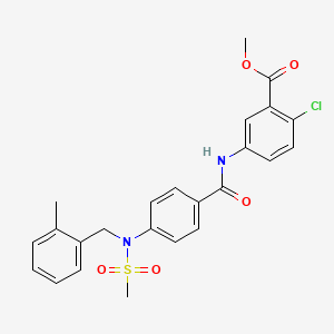 molecular formula C24H23ClN2O5S B3526876 methyl 2-chloro-5-({4-[(2-methylbenzyl)(methylsulfonyl)amino]benzoyl}amino)benzoate 