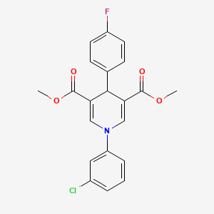 molecular formula C21H17ClFNO4 B3526887 dimethyl 1-(3-chlorophenyl)-4-(4-fluorophenyl)-1,4-dihydro-3,5-pyridinedicarboxylate 