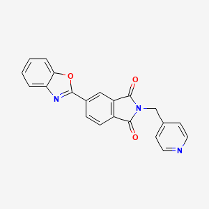 molecular formula C21H13N3O3 B3526898 5-(1,3-benzoxazol-2-yl)-2-(4-pyridinylmethyl)-1H-isoindole-1,3(2H)-dione 