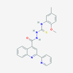 N-(2-methoxy-5-methylphenyl)-2-{[2-(2-pyridinyl)-4-quinolinyl]carbonyl}hydrazinecarbothioamide