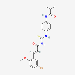 3-(5-bromo-2-methoxyphenyl)-N-({[4-(isobutyrylamino)phenyl]amino}carbonothioyl)acrylamide