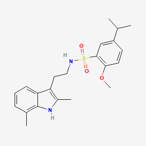 N-[2-(2,7-dimethyl-1H-indol-3-yl)ethyl]-2-methoxy-5-(propan-2-yl)benzenesulfonamide