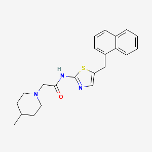 2-(4-methylpiperidin-1-yl)-N-[5-(naphthalen-1-ylmethyl)-1,3-thiazol-2-yl]acetamide