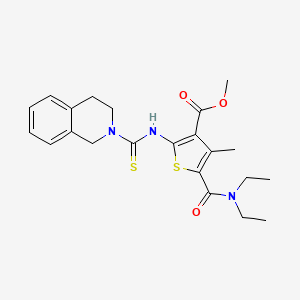 molecular formula C22H27N3O3S2 B3527057 methyl 5-[(diethylamino)carbonyl]-2-[(3,4-dihydro-2(1H)-isoquinolinylcarbonothioyl)amino]-4-methyl-3-thiophenecarboxylate 