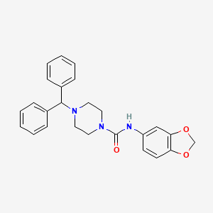 N-1,3-benzodioxol-5-yl-4-(diphenylmethyl)-1-piperazinecarboxamide